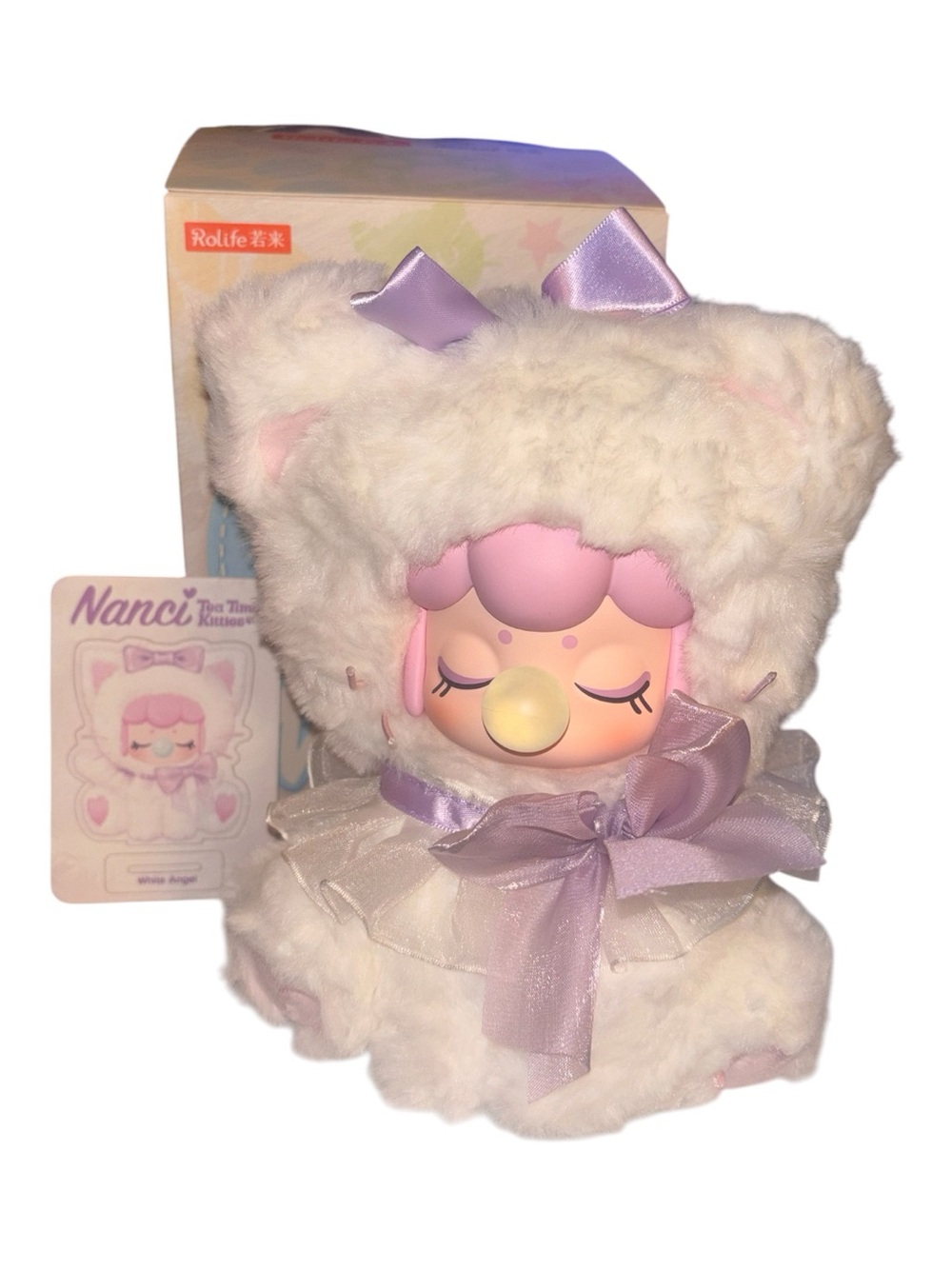 Rolife Nanci Plush White Angel Doll in White with Lavender Accent NIB